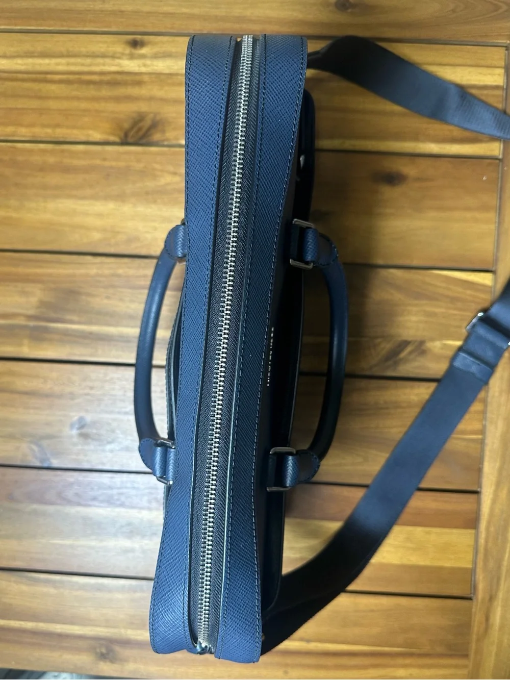 Michael Kors Navy Saffiano Leather Laptop Briefcase